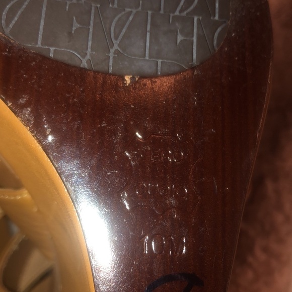 Diane Von Furstenberg size 10 caramel / tan leather platform heel rope detail - Picture 11 of 16